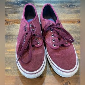 Burgundy Vans. Size 8. Excellent condition- see pics